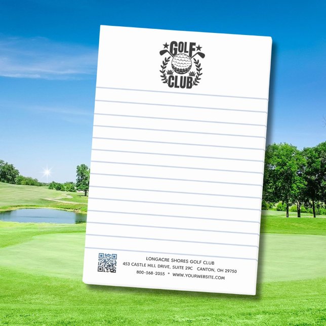 Golf Klubb Logotyp och QR-kod länkade Post-it Block (Skapare uppladdad)