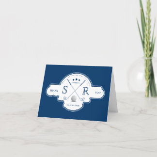 Golf Klubb Monogram Initialer tackkort