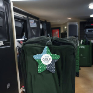 Golf Klubb Mönster Sticker Stjärnformat Klistermärke