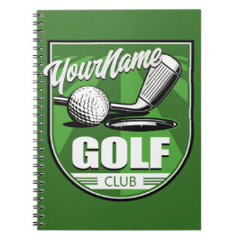 Golf Klubb NAMN Pro Golfer Player Personlig Anteckningsbok