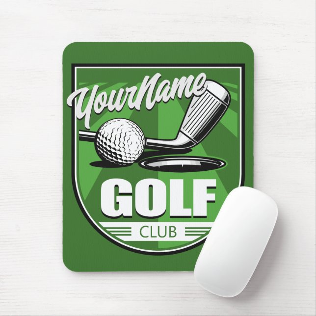 Golf Klubb NAMN Pro Golfer Player Personlig Musmatta (Med mus)