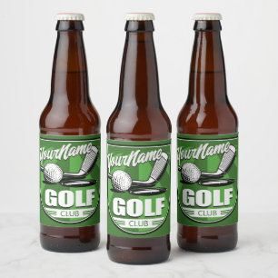 Golf Klubb NAMN Pro Golfer Player Personlig Ölflaska Etikett