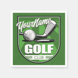 Golf Klubb NAMN Pro Golfer Player Personlig Pappersservett