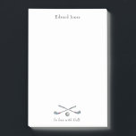 Golf Klubb och boll Golfers Post-it Block<br><div class="desc">Den här Personligens golftema Post har golf-klubbar och boll med märkrn "i kärlek med golf"</div>