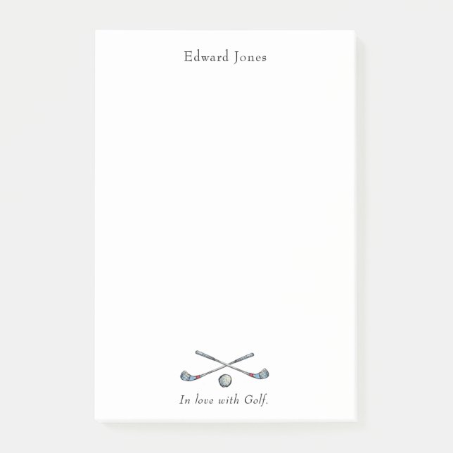 Golf Klubb och boll Golfers Post-it Block (Framsida)