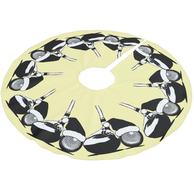 Golf Klubb och Boll Santa Hat jul Julgransmatta Borstad Polyester (Vinklad)