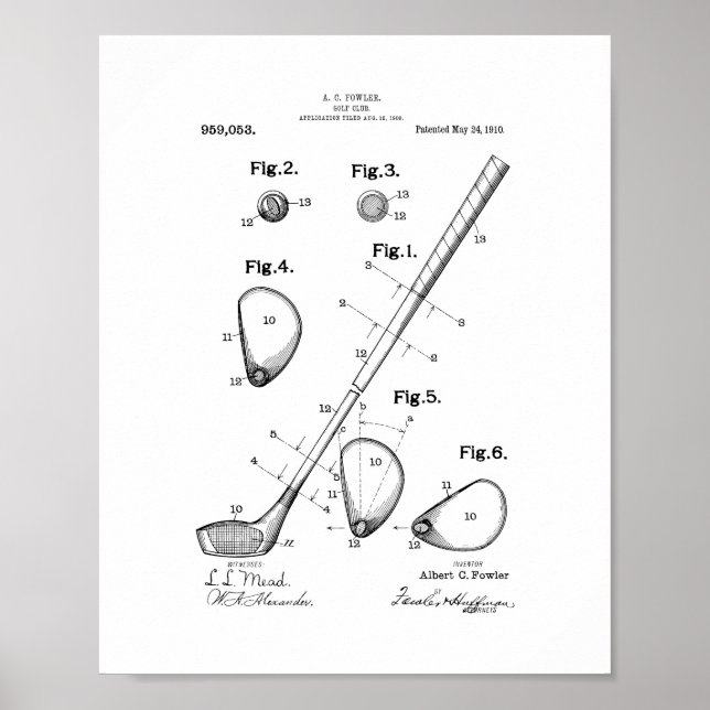 Golf-klubb-patent Poster (Framsidan)