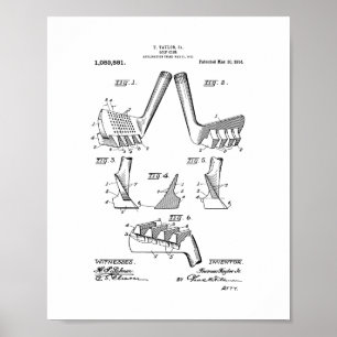 Golf Klubb Patent Poster