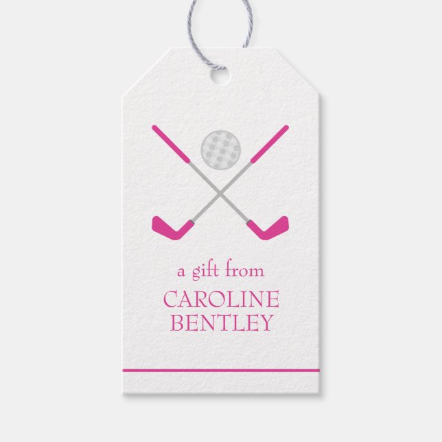 Golf-Klubbar och Boll Personlig Gift-Märkre Presentetikett (Framsidan)