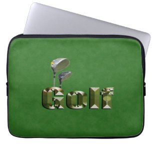Golf-Klubbar på Grönt Denim, Laptop Fodral