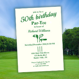 Golf-Klubbar, temapartan, 50:e Födelsedagsfesten Inbjudningar