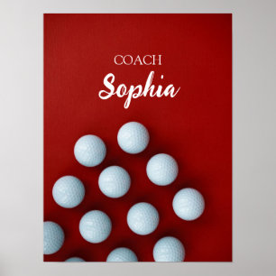 Golf Klubbs Art Golf Coach Namn för Golf Players Poster