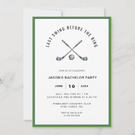 Golf klubbs & boll Golfing Bachelor Party Inbjudningar