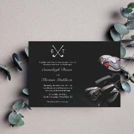 Golf Klubbs Elegant bröllop Monogrammed Inbjudningar