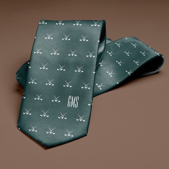 Golf Klubbs Monogrammed Mörk grönt Slips (Skapare uppladdad)