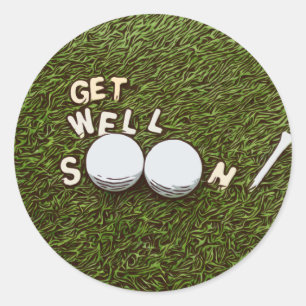 Golf Kom snart bra med golf boll och T Runt Klistermärke