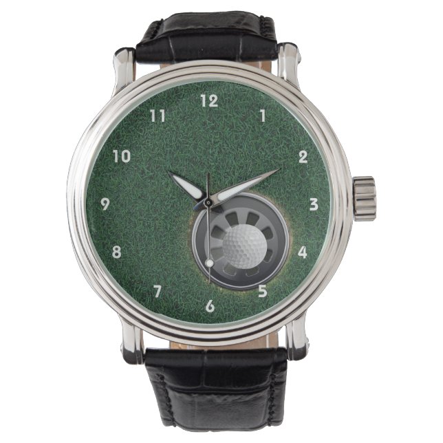 Golf Kopp och Boll på Gröntarna Armbandsur (Framsida)