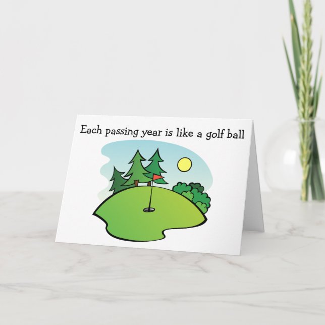 GOLF-kort för hälsning på födelsedagen. Kort (Framsida)