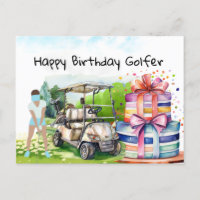 Golf-kvinnan spelar golf Birthday golfer Card