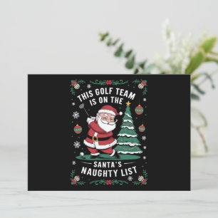 Golf laget är på Santas naughty lista Xmas Santa P Julkort