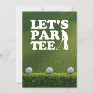 Golf lämnar par tee golfboll på grönt gräs inbjudningar