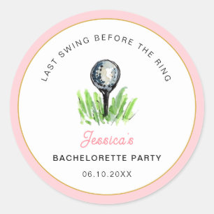Golf "Last swing before ring" Bachelorette Runt Klistermärke