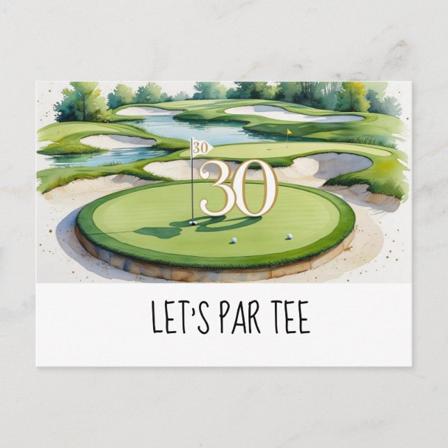 Golf Låt oss börja 30-årsfest för golfarfest Vykort (Framsida)