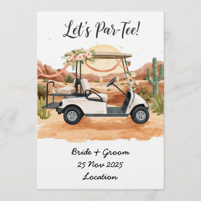 Golf, låt oss ha en Par-Tee! Golfbröllop i Arizona Inbjudningar (Framsida)