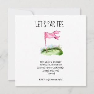 Golf Låt oss ha en par tee med golf flagga på grön Inbjudningar