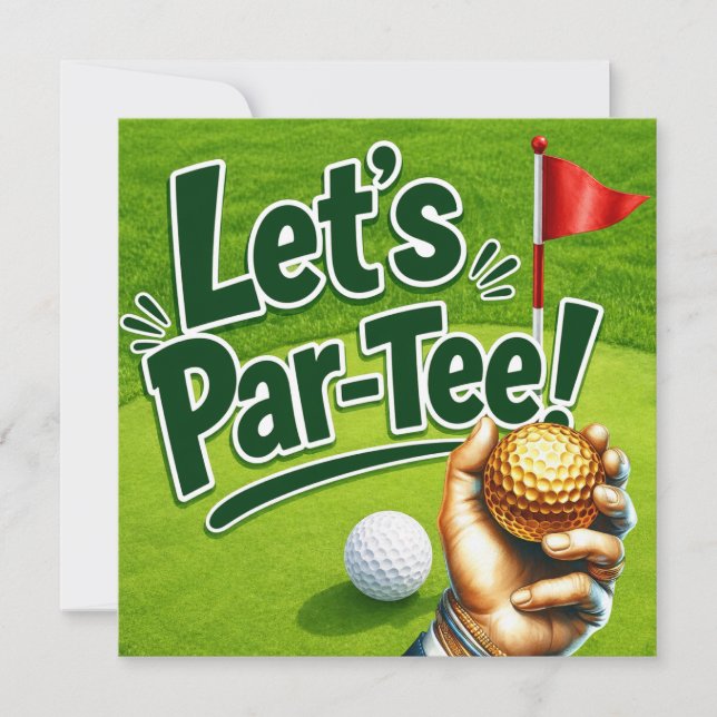 Golf Låt oss ha en Par-Tee Puttningsgröna fest Inbjudningar (Framsida)