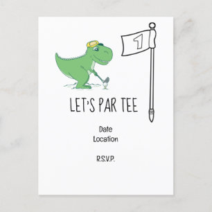 Golf Låt oss Par tee 1-års födelsedag Dinosaurie g Vykort