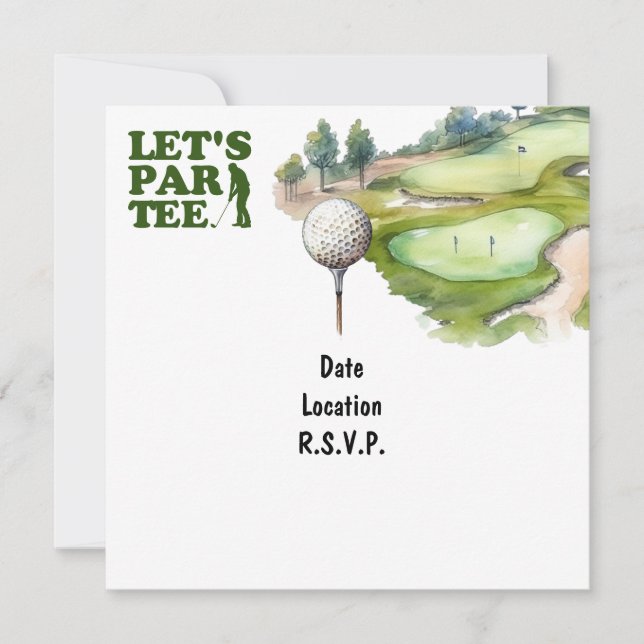 Golf Låt oss Par Tee for golfer party Inbjudningar (Framsida)