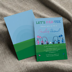 Golf LÅT OSS PAR-TEE Gender Reveal Inbjudningar