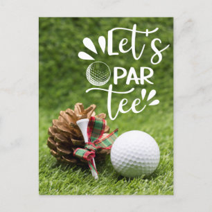 Golf Låt oss Par Tee Golfer jul Party Vykort