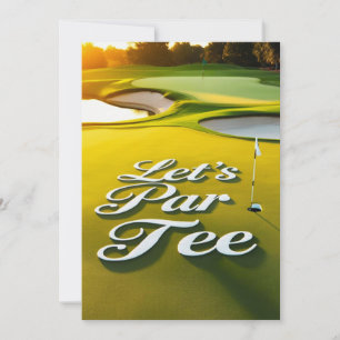 Golf Låt oss Par Text om Grönt Inbjudningar