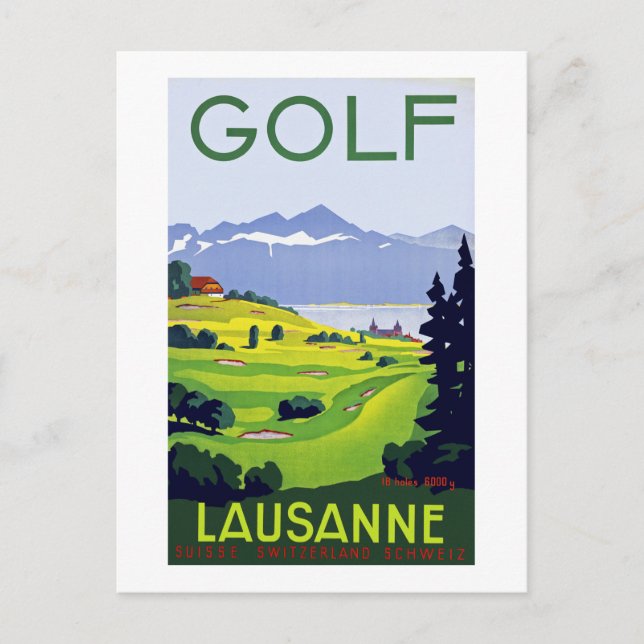 Golf ~ Lausanne Vykort (Framsida)