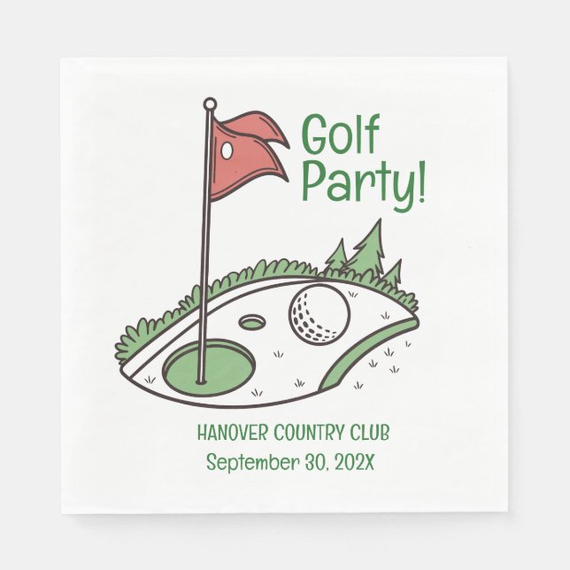 Golf League Party Napkin Pappersservett (Framsidan)