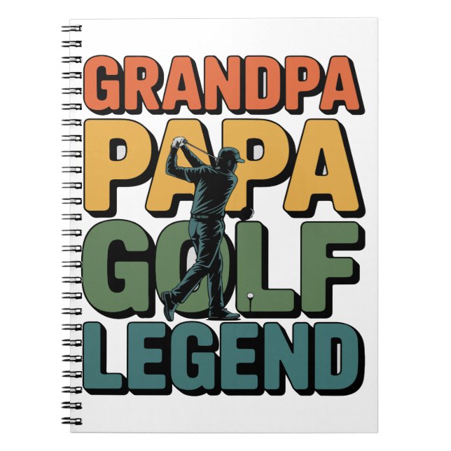 Golf Legend Grandpa Pappa Anteckningsbok (Framsidan)