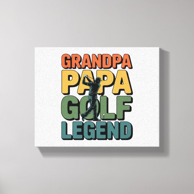 Golf Legend Grandpa Pappa Canvastryck (Framsida)