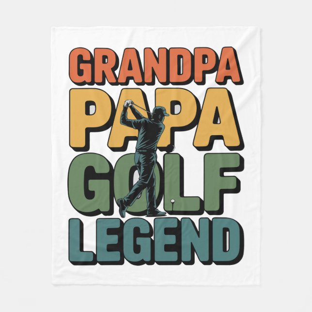 Golf Legend Grandpa Pappa Fleecefilt (Framsidan)