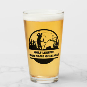 Golf Legend Personlig Beer Glass for Golfers Glaskopp