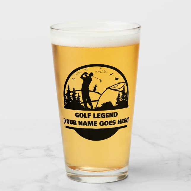 Golf Legend Personlig Beer Glass for Golfers Glaskopp (Framsida fylld)