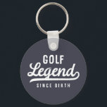 Golf Legend sedan Birth Funny Modern Vintage Nyckelring<br><div class="desc">Utformningen består av vintage stil typografi - Lustigt humoristiskt - Golfförklaring sedan födseln.</div>