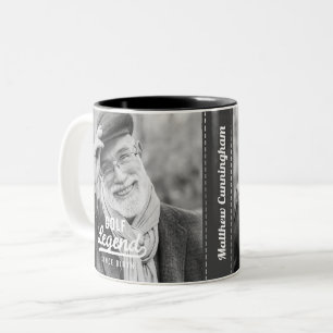 Golf Legend sedan Birth Funny Modern Vintage Två-Tonad Mugg