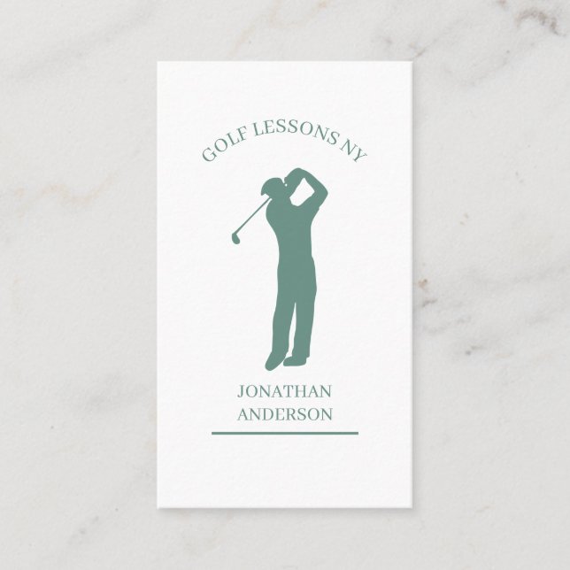 Golf Lehrer Grau Grün Visitkort (Framsida)