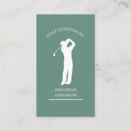 Golf Lehrer  Grau-Grün Weiß Visitkort