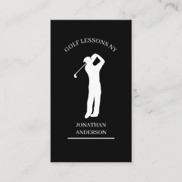Golf Lehrer  Schwarz Weiß Visitkort