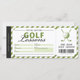Golf Lesson Gift Biljett Voucher Certificate