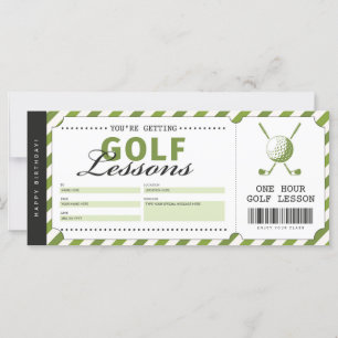 Golf Lesson Gift Biljett Voucher Certificate