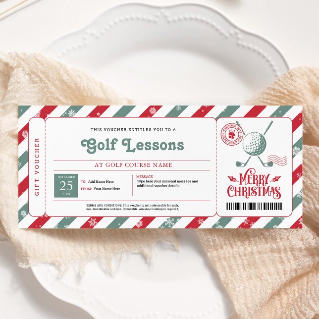 Golf Lesson jul Gift Voucher Inbjudningar (Skapare uppladdad)